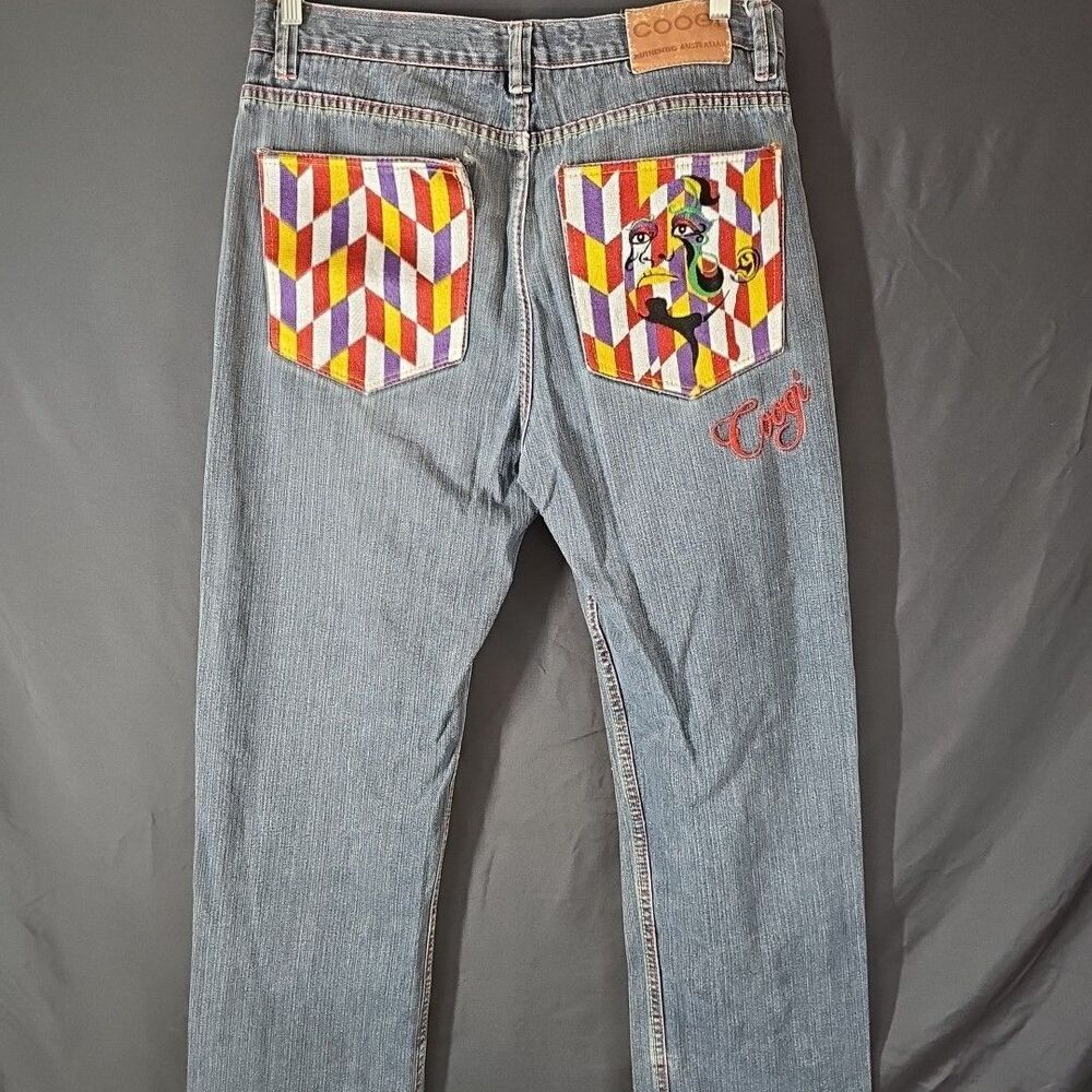 VINTAGE Y2K COOGI EMBROIDERED JEANS SIZE 36×33 (Needs Love READ Disc)